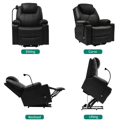 Fauteuil de massage inclinable moderne en tissu avec LED et support pour téléphone portable