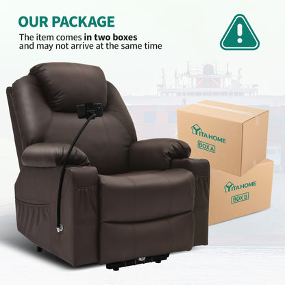 Fauteuil de massage inclinable moderne en tissu avec LED et support pour téléphone portable