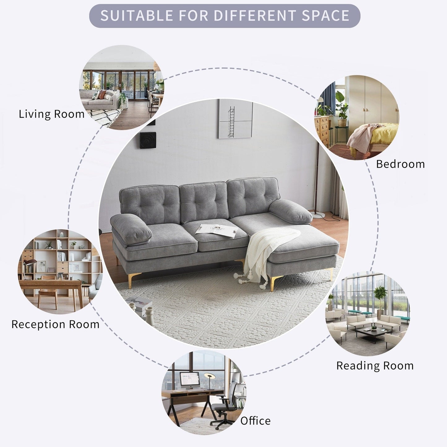 Canapés sectionnels modernes Canapés en velours Canapés en forme de L