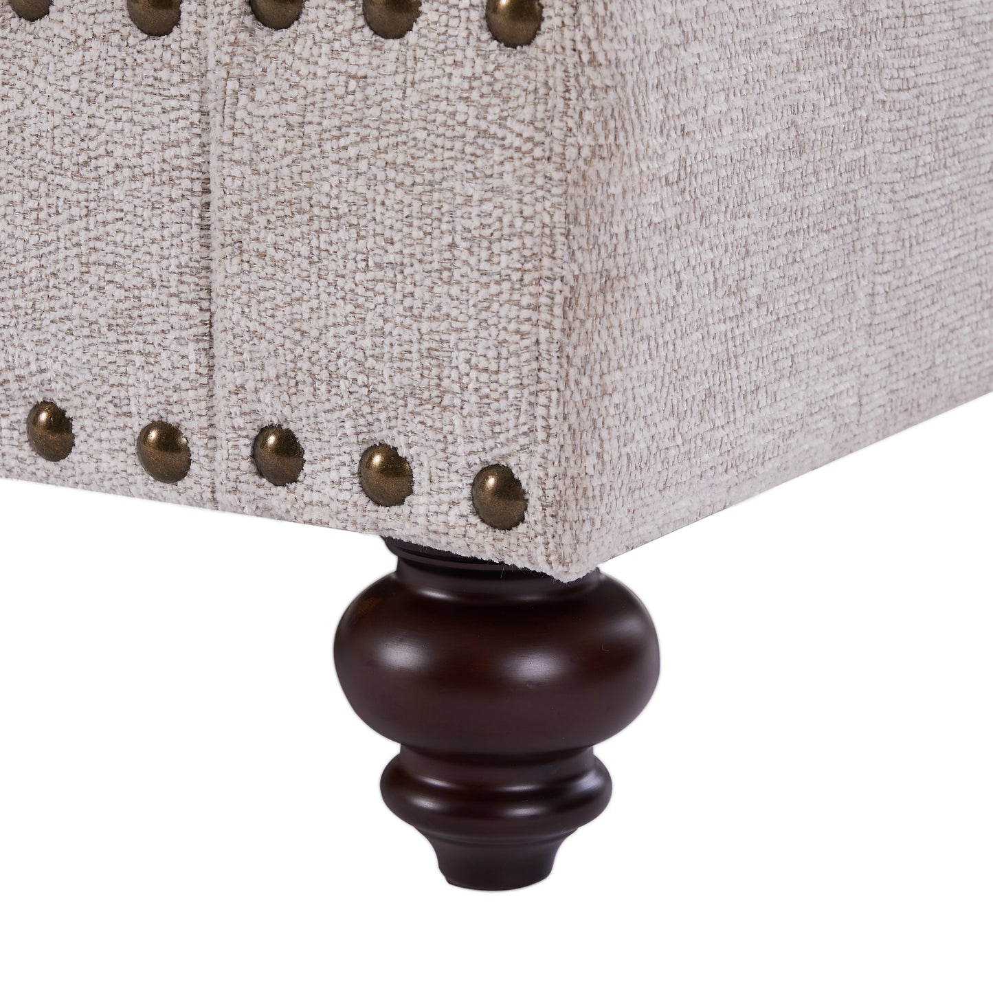 Canapé-lit moderne en tissu chenille avec garniture cloutée et coussins lombaires, canapé de salon à accoudoirs roulés