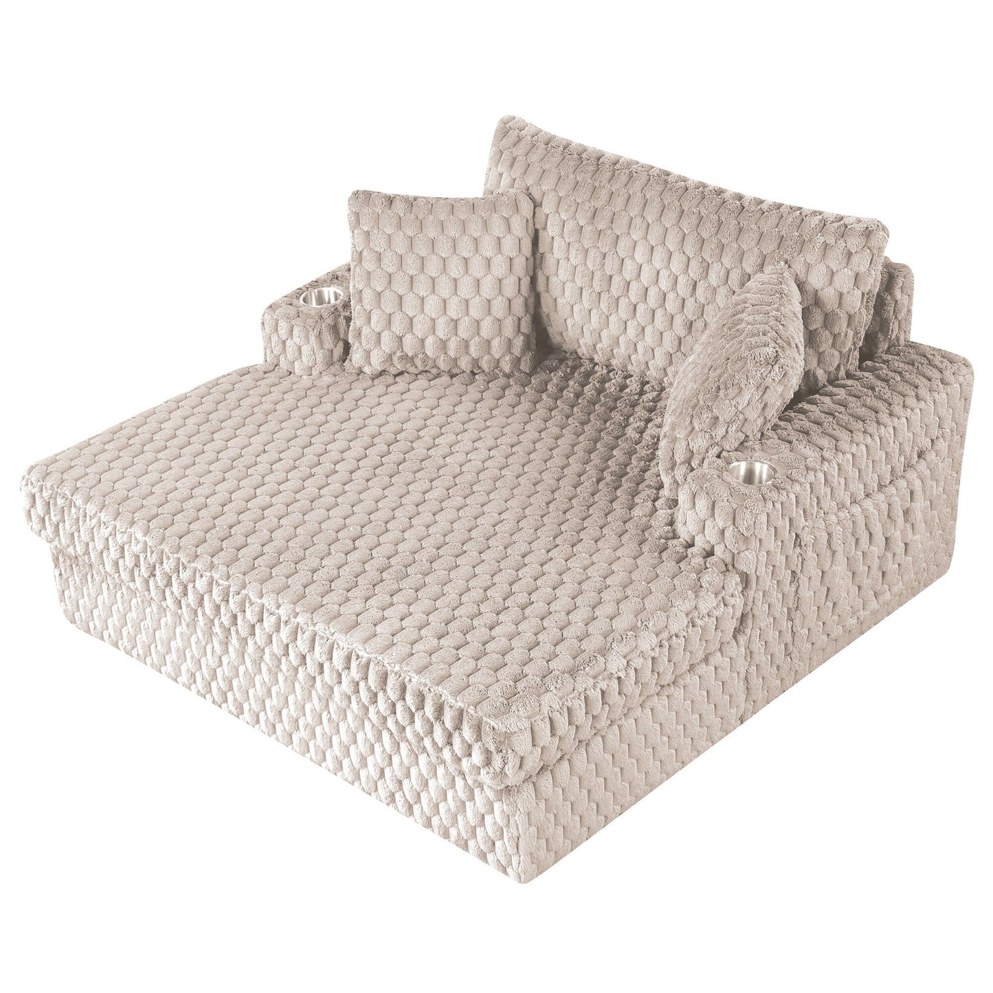 Canapé-lit d'intérieur moderne et doux avec coussins