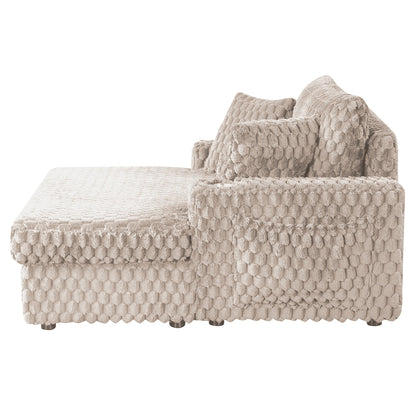 Canapé-lit d'intérieur moderne et doux avec coussins