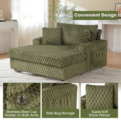 Canapé-lit d'intérieur moderne et doux avec coussins