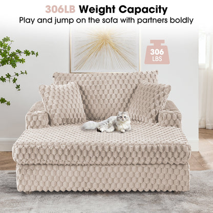 Canapé-lit d'intérieur moderne et doux avec coussins