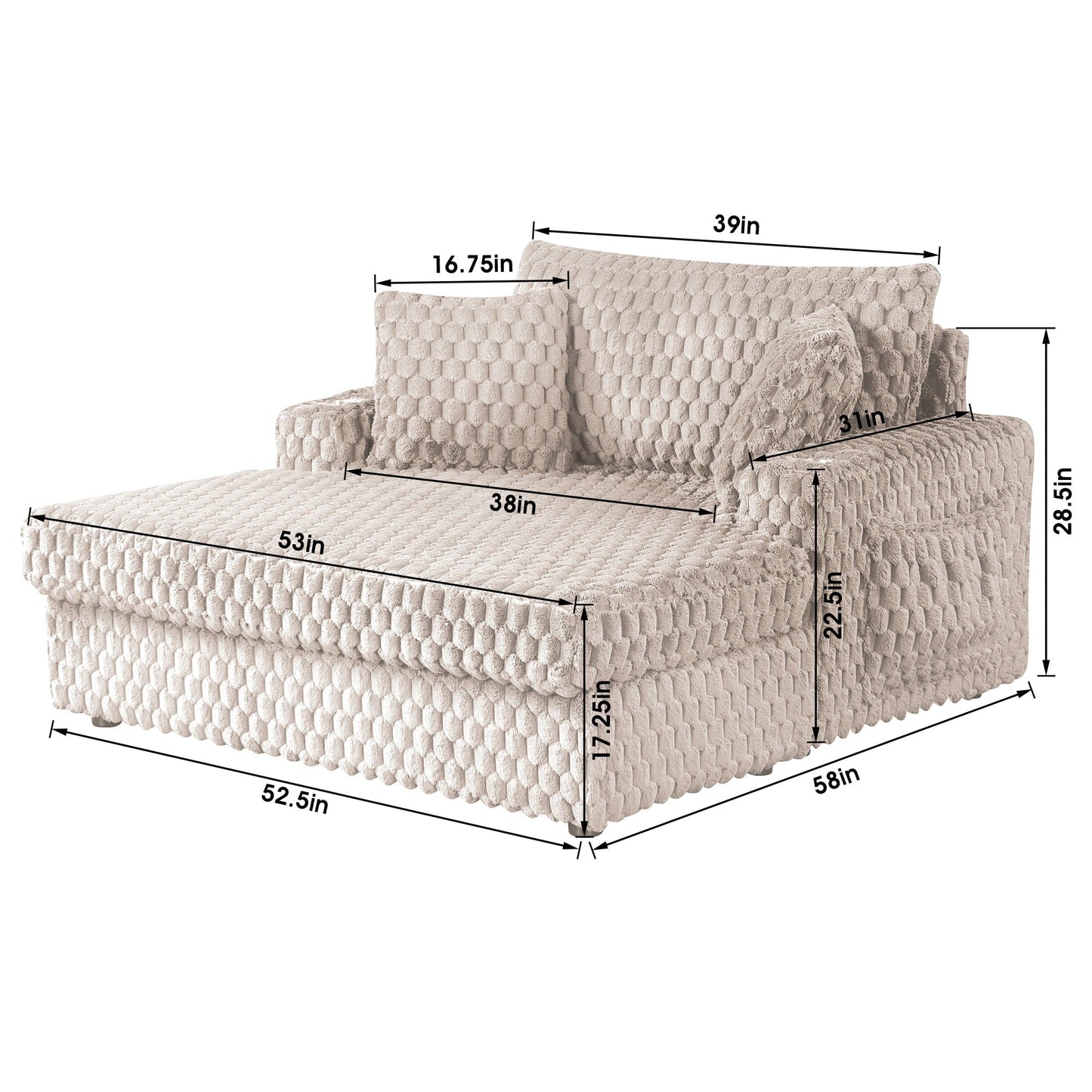 Canapé-lit d'intérieur moderne et doux avec coussins