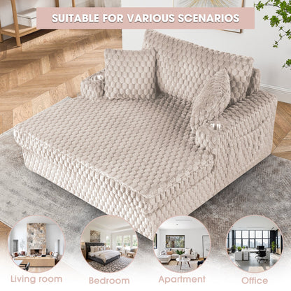 Canapé-lit d'intérieur moderne et doux avec coussins