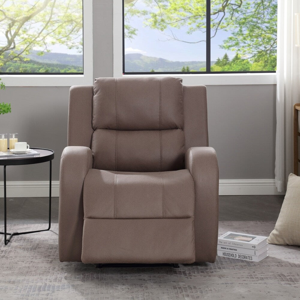 Fauteuil inclinable manuel moderne en similicuir souple