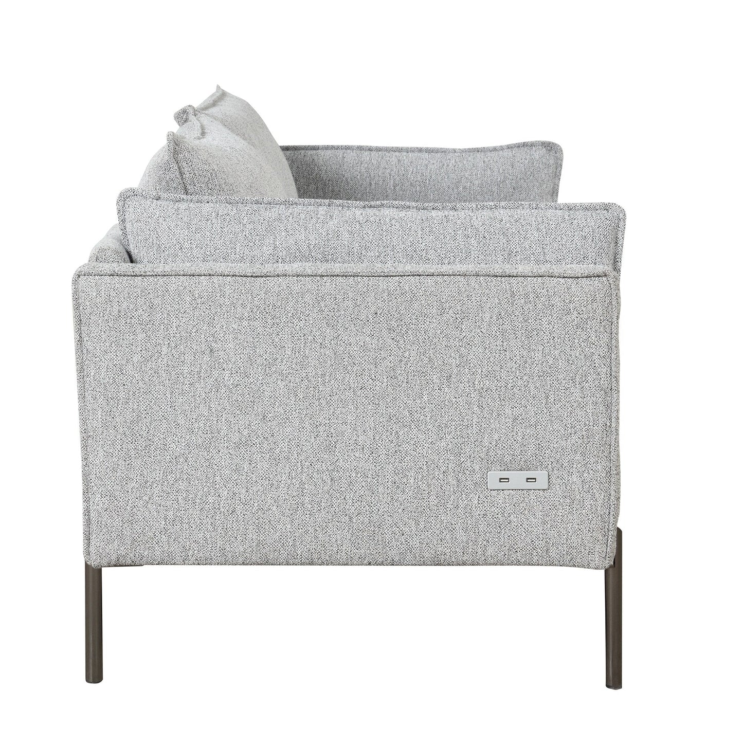 Canapé 3 places de style moderne en tissu de lin rembourré