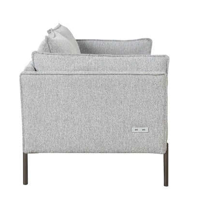 Canapé 3 places de style moderne en tissu de lin rembourré