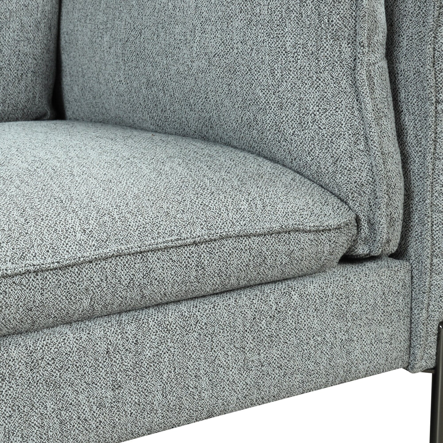 Canapé 3 places de style moderne en tissu de lin rembourré