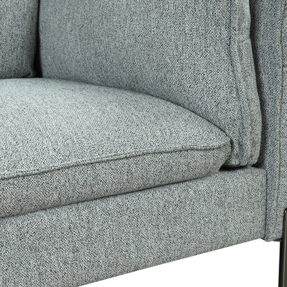 Canapé 3 places de style moderne en tissu de lin rembourré