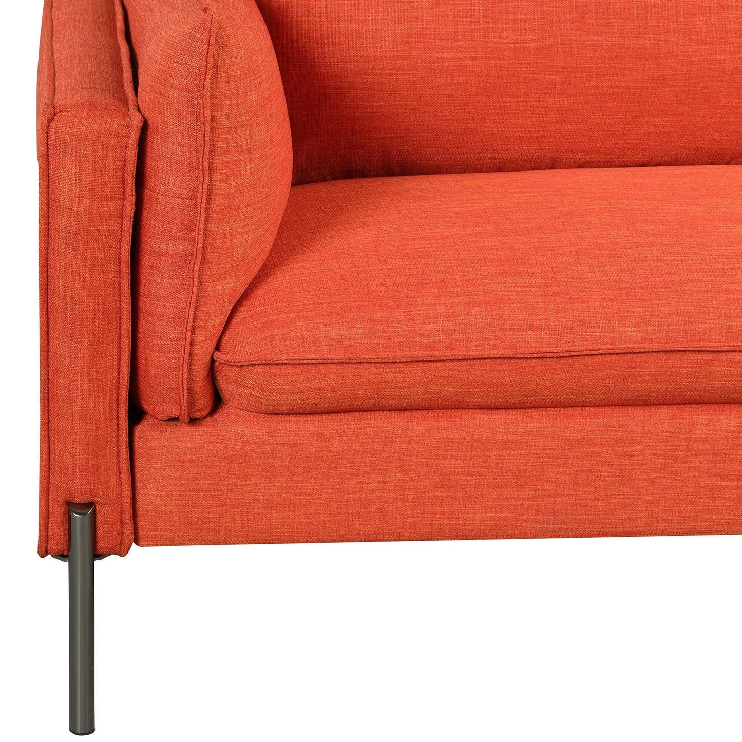 Canapé 3 places de style moderne en tissu de lin rembourré