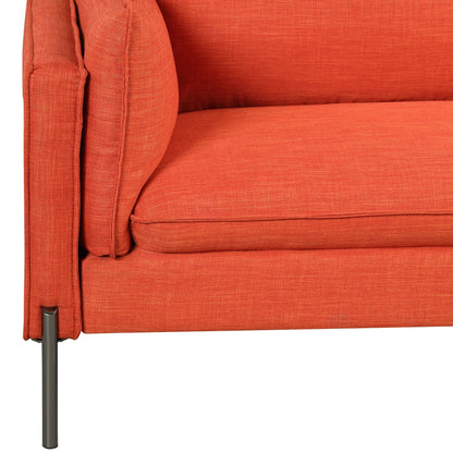 Canapé 3 places de style moderne en tissu de lin rembourré