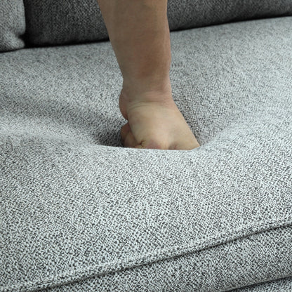 Canapé 3 places de style moderne en tissu de lin rembourré