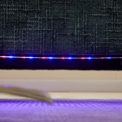 Canapé 2 places en chenille de style moderne avec pieds en bois, éclairage LED, port de chargement USB et sac de rangement, idéal pour le salon, la chambre à coucher, le bureau ou la salle d'étude.