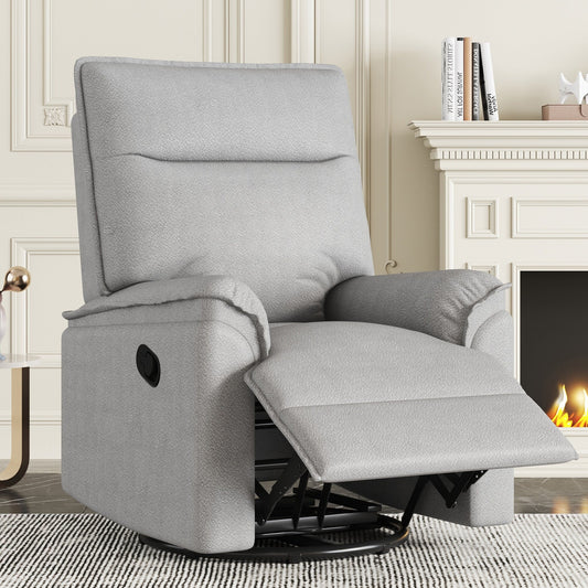 Fauteuil inclinable manuel pivotant moderne avec dossier rembourré et réglable pour salon ou chambre d'enfant