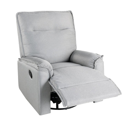 Fauteuil inclinable manuel pivotant moderne avec dossier rembourré et réglable pour salon ou chambre d'enfant