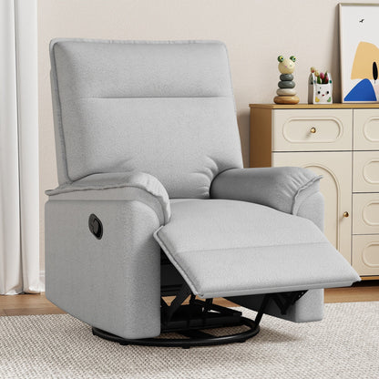 Fauteuil inclinable manuel pivotant moderne avec dossier rembourré et réglable pour salon ou chambre d'enfant