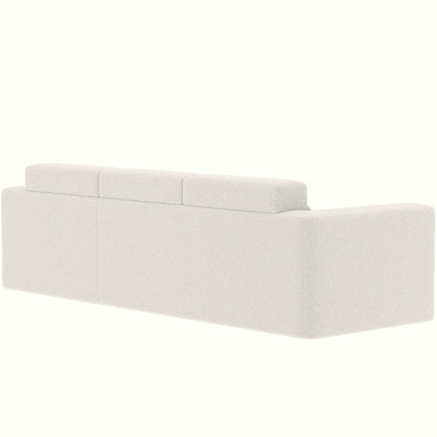 Canapé sectionnel moderne en tissu Teddy en forme de L, canapé 3 places avec méridienne et oreillers pour salon et appartement