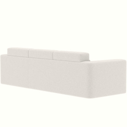 Canapé sectionnel moderne en tissu Teddy en forme de L, canapé 3 places avec méridienne et oreillers pour salon et appartement