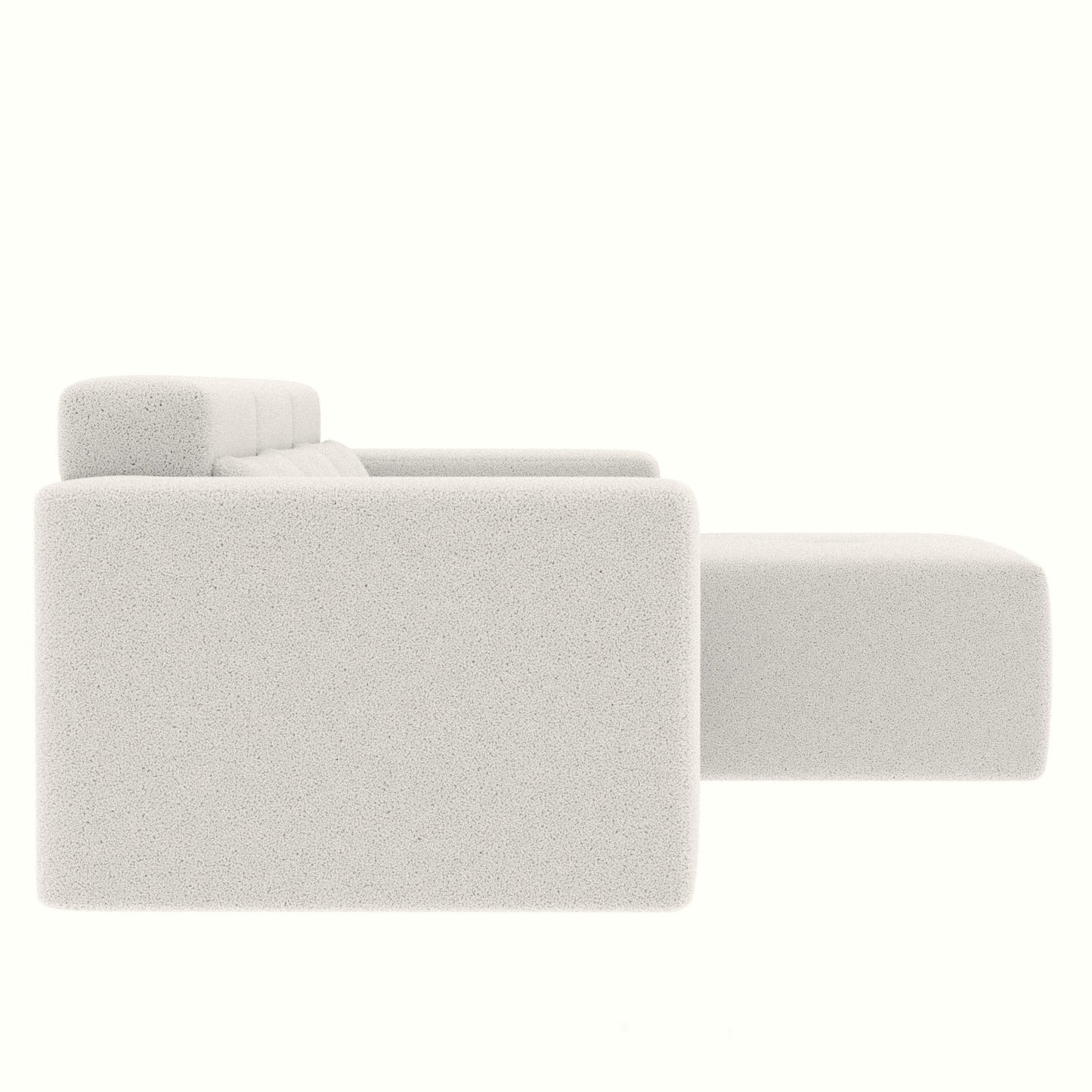 Canapé sectionnel moderne en tissu Teddy en forme de L, canapé 3 places avec méridienne et oreillers pour salon et appartement