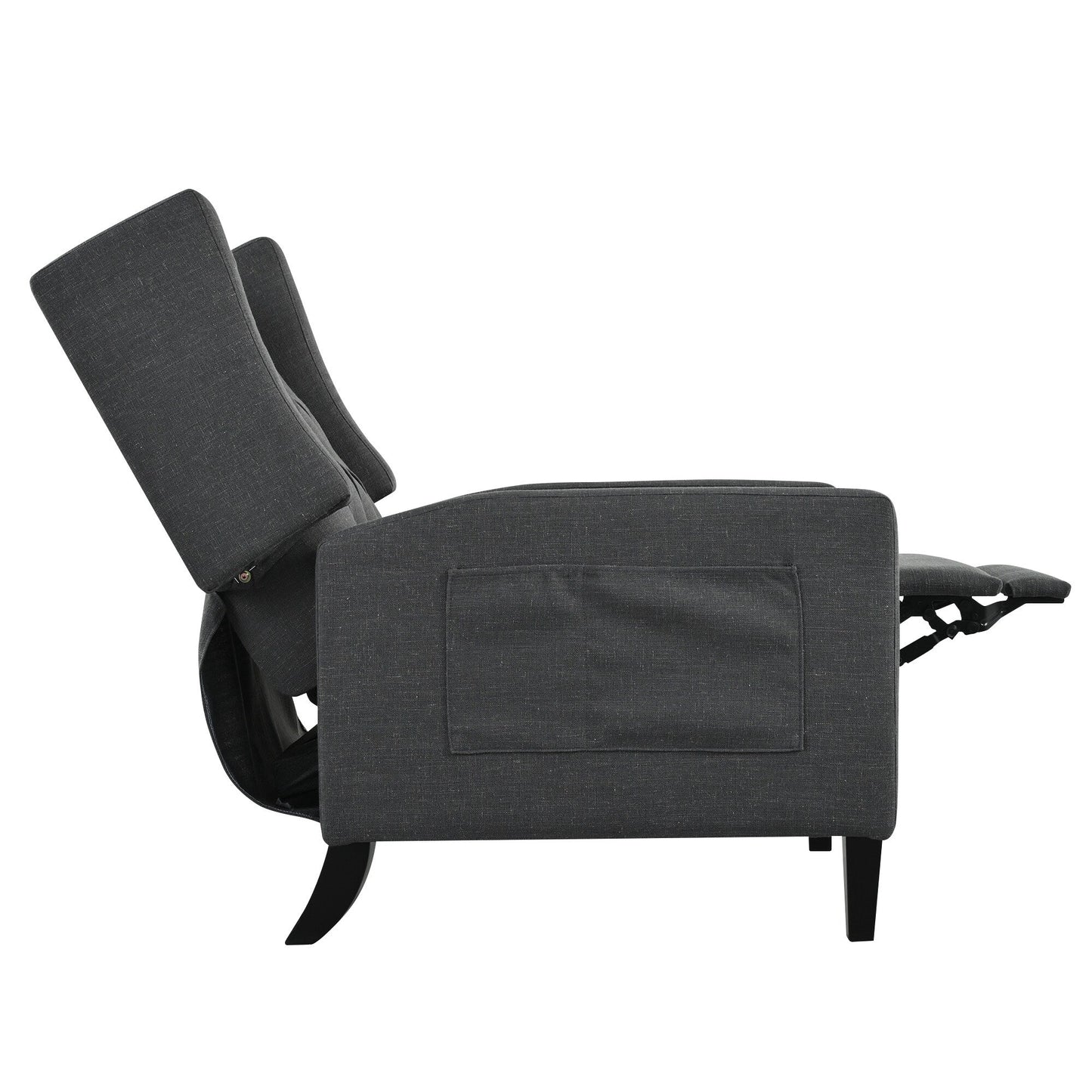 Fauteuil inclinable moderne capitonné avec table d'appoint pliable et ports de chargement USB pour salon ou chambre