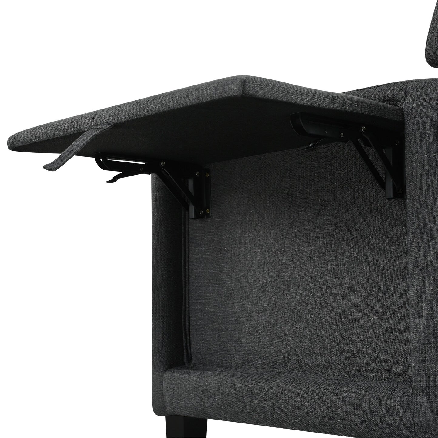 Fauteuil inclinable moderne capitonné avec table d'appoint pliable et ports de chargement USB pour salon ou chambre