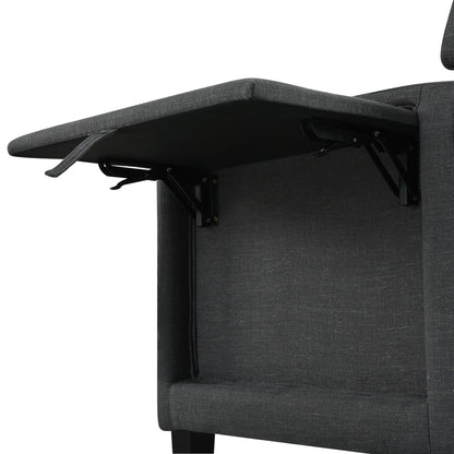 Fauteuil inclinable moderne capitonné avec table d'appoint pliable et ports de chargement USB pour salon ou chambre