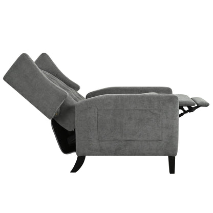 Fauteuil inclinable moderne capitonné avec table d'appoint pliable et ports de chargement USB pour salon ou chambre