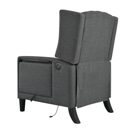 Fauteuil inclinable moderne capitonné avec table d'appoint pliable et ports de chargement USB pour salon ou chambre