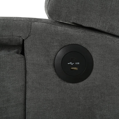 Fauteuil inclinable moderne capitonné avec table d'appoint pliable et ports de chargement USB pour salon ou chambre