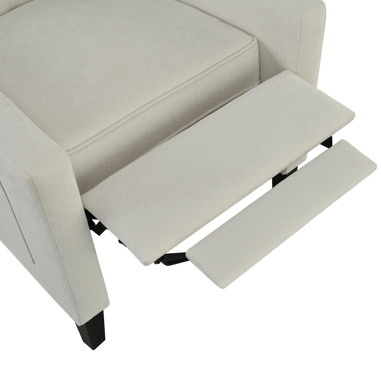 Fauteuil inclinable moderne capitonné avec table d'appoint pliable et ports de chargement USB pour salon ou chambre