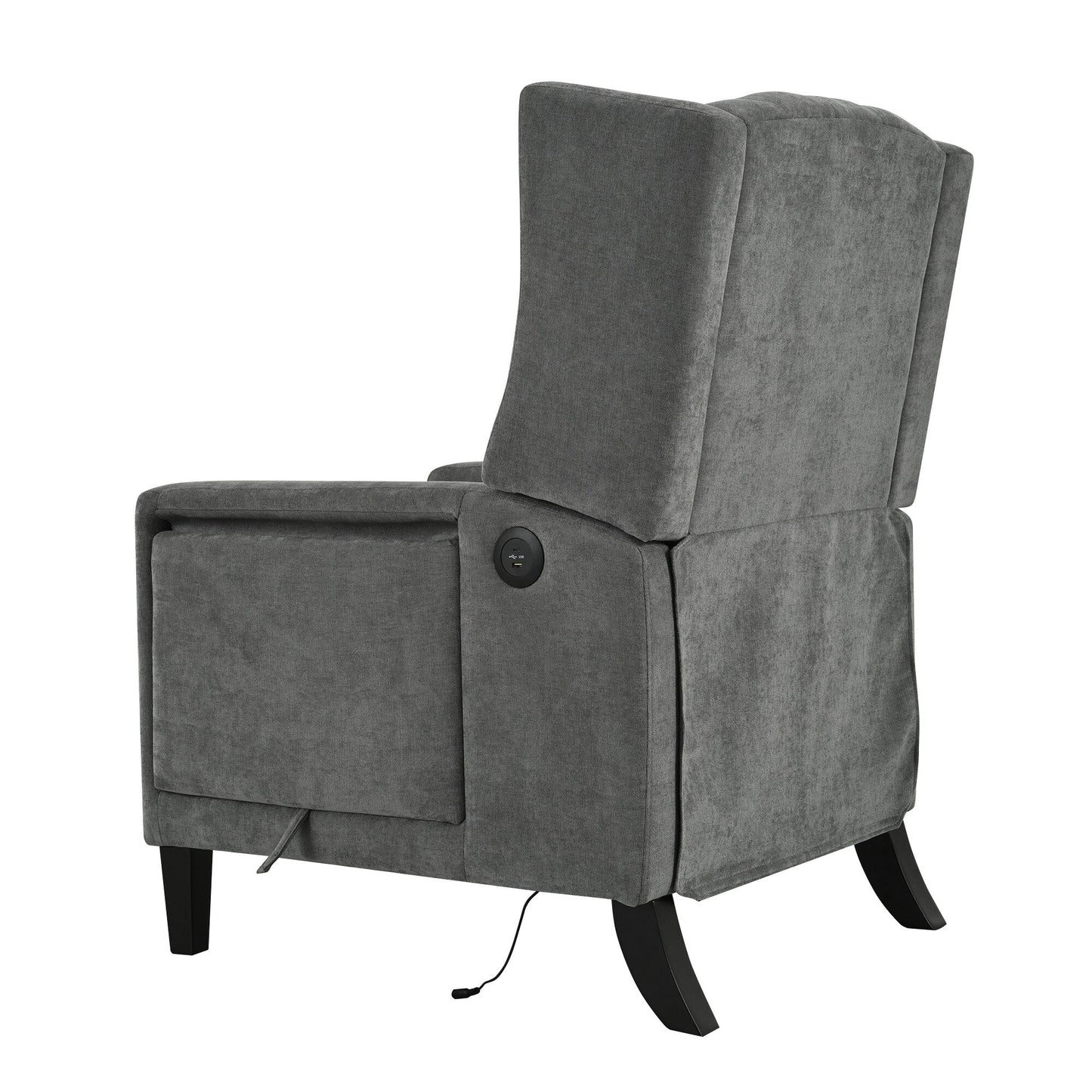 Fauteuil inclinable moderne capitonné avec table d'appoint pliable et ports de chargement USB pour salon ou chambre