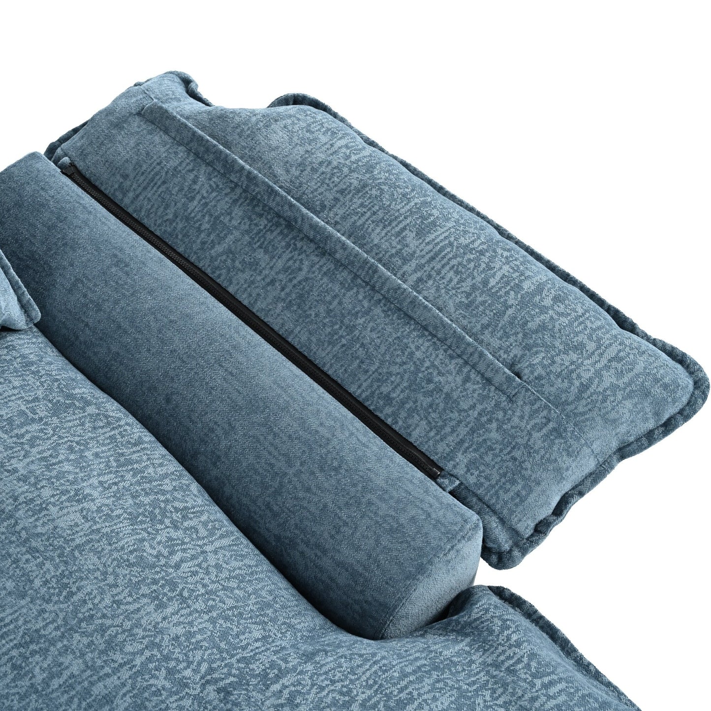 Canapé modulaire moderne en chenille en forme de U, canapé sectionnel 6 places avec dossier capitonné et coussins d'accoudoirs réglables