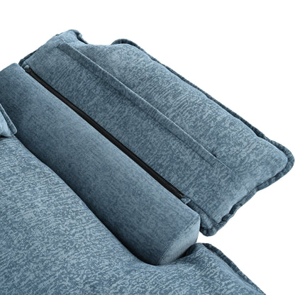 Canapé modulaire moderne en chenille en forme de U, canapé sectionnel 6 places avec dossier capitonné et coussins d'accoudoirs réglables