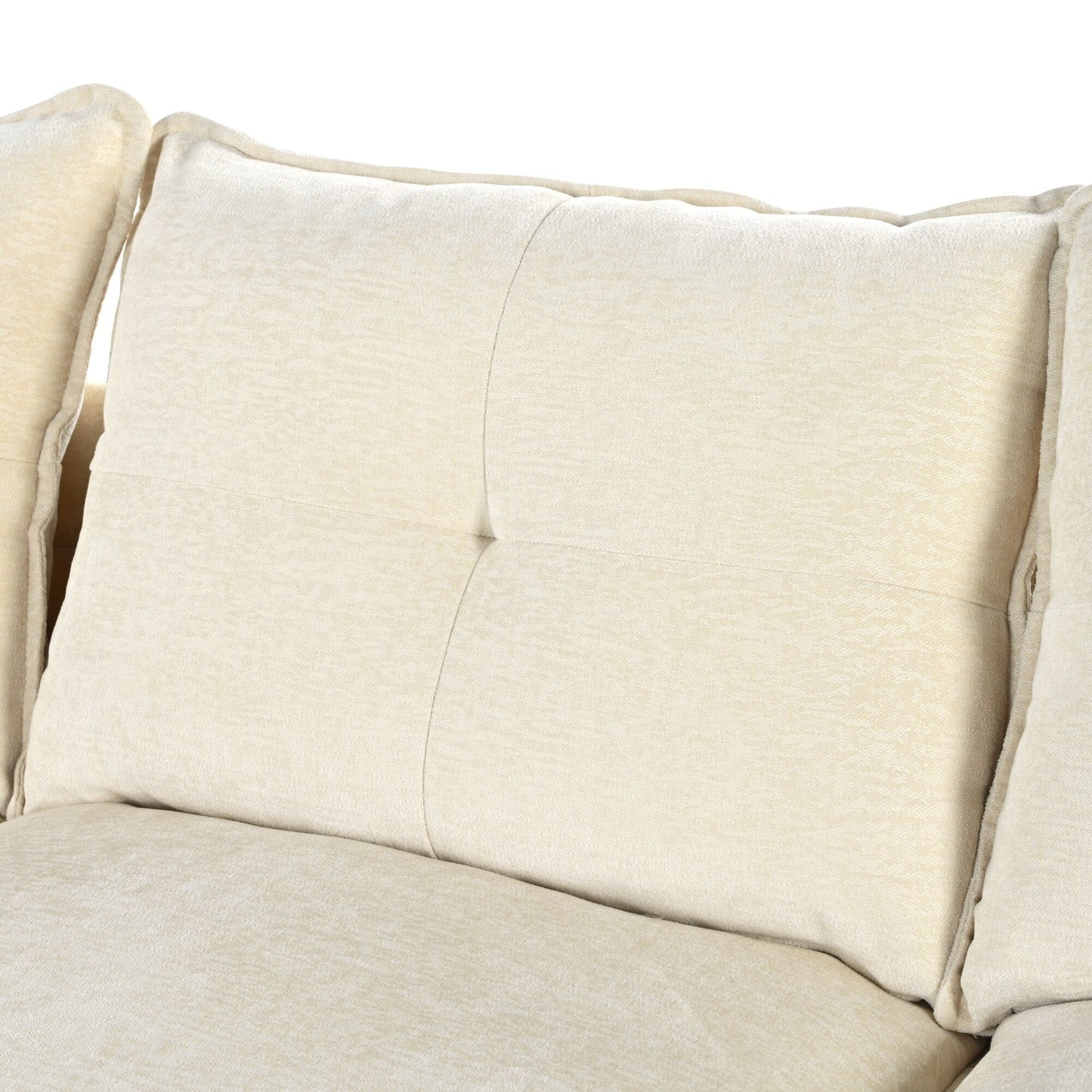 Canapé modulaire moderne en chenille en forme de U, canapé sectionnel 6 places avec dossier capitonné et coussins d'accoudoirs réglables