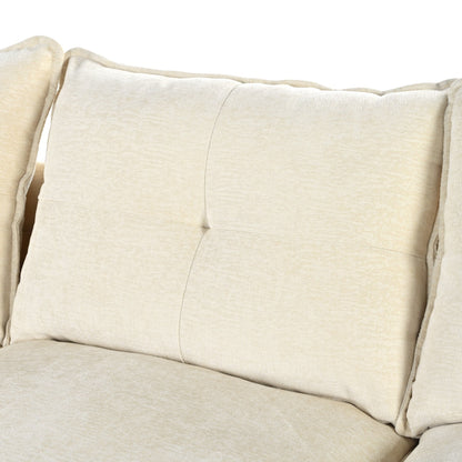 Canapé modulaire moderne en chenille en forme de U, canapé sectionnel 6 places avec dossier capitonné et coussins d'accoudoirs réglables