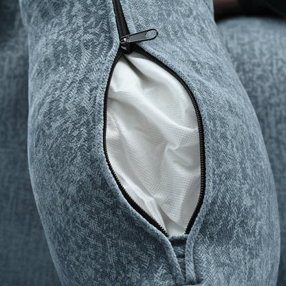 Canapé modulaire moderne en chenille en forme de U, canapé sectionnel 6 places avec dossier capitonné et coussins d'accoudoirs réglables