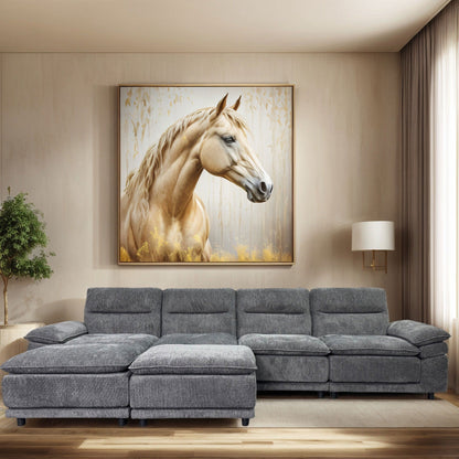 Canapé modulable sectionnel moderne en forme de U, canapé-lit 6 places avec méridienne et pouf pour salon