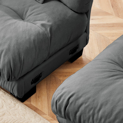 Canapé modulaire sectionnel moderne en forme de U, sièges profonds, avec 2 poufs et coussins décoratifs pour le salon