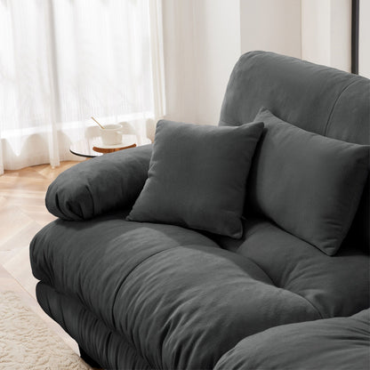 Canapé modulaire sectionnel moderne en forme de U, sièges profonds, avec 2 poufs et coussins décoratifs pour le salon