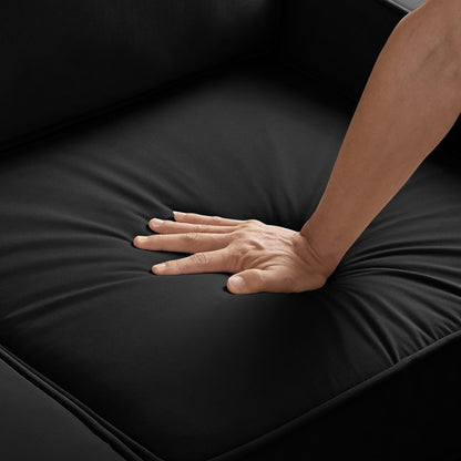 Canapé rembourré moderne avec coussins amovibles et accoudoirs arrondis