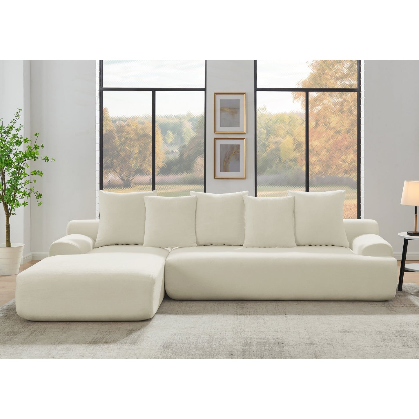 Canapé sectionnel moderne rembourré en forme de L