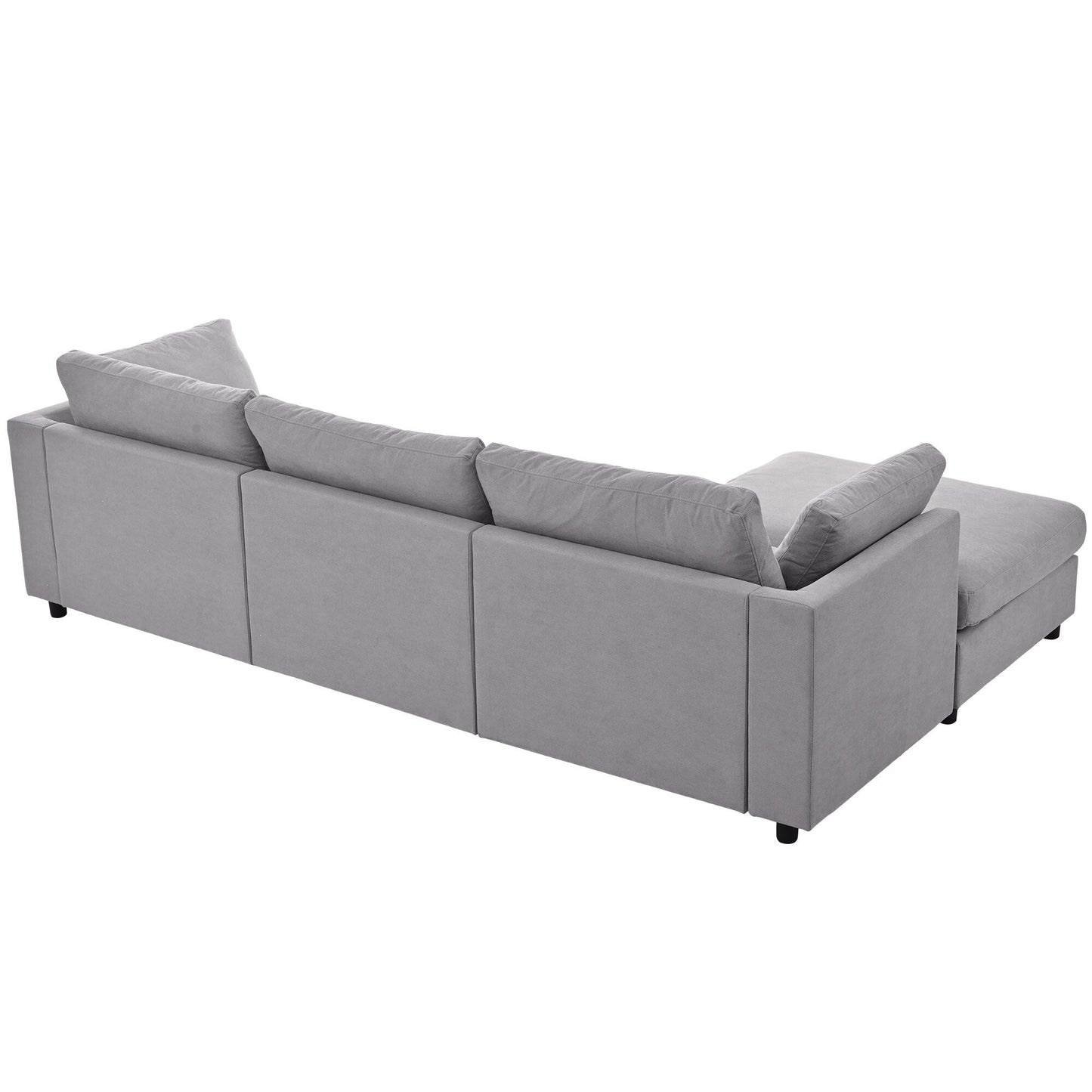 Canapé sectionnel convertible en L rembourré moderne avec repose-pieds réglable et méridienne réversible pour salon
