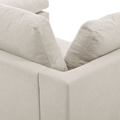 Canapé sectionnel convertible en L rembourré moderne avec repose-pieds réglable et méridienne réversible pour salon