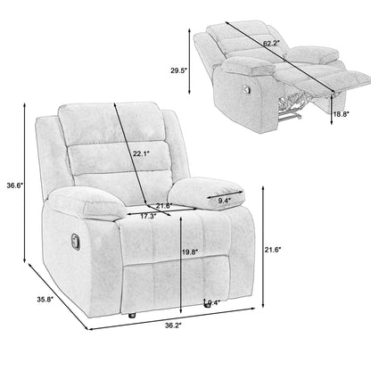 Fauteuil inclinable rembourré moderne avec dossier réglable