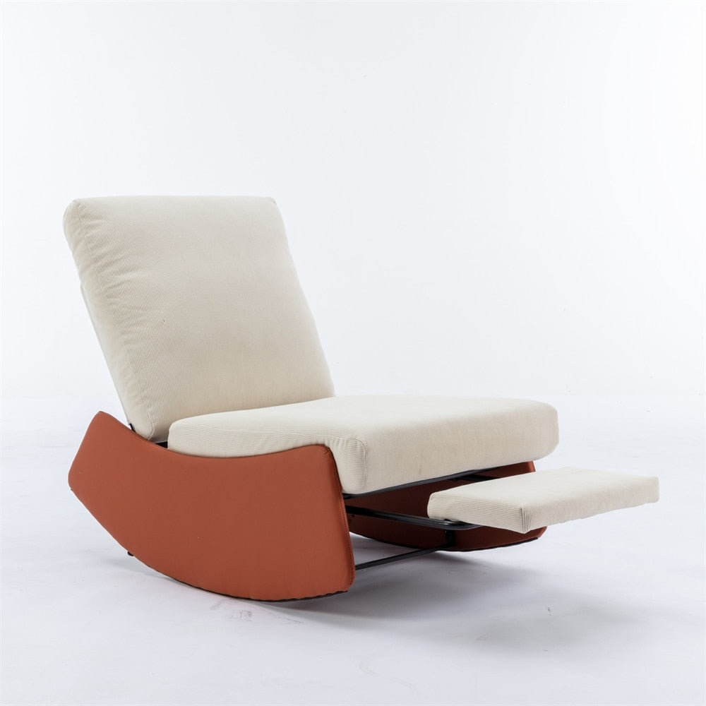 Fauteuil à bascule inclinable rembourré moderne avec repose-pieds et rembourrage doux