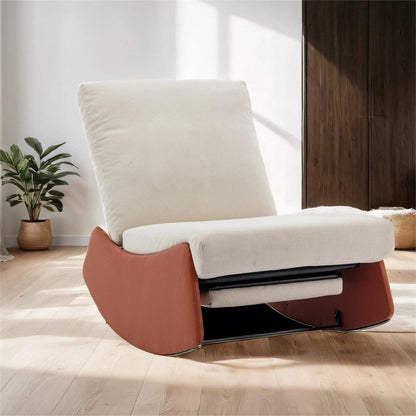 Fauteuil à bascule inclinable rembourré moderne avec repose-pieds et rembourrage doux
