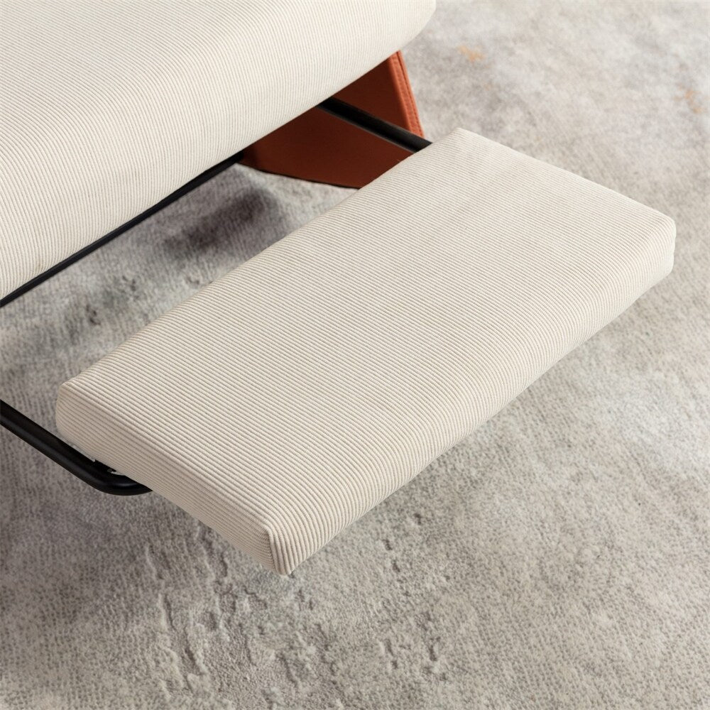 Fauteuil à bascule inclinable rembourré moderne avec repose-pieds et rembourrage doux