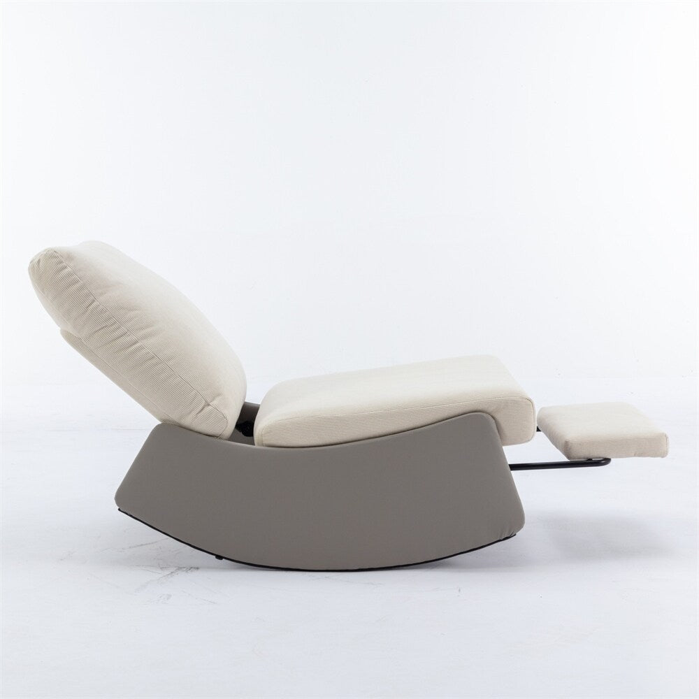Fauteuil à bascule inclinable rembourré moderne avec repose-pieds et rembourrage doux